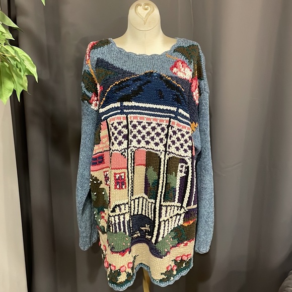 Vintage Handknit Linen and Cotton Sweater - Picture 8 of 11